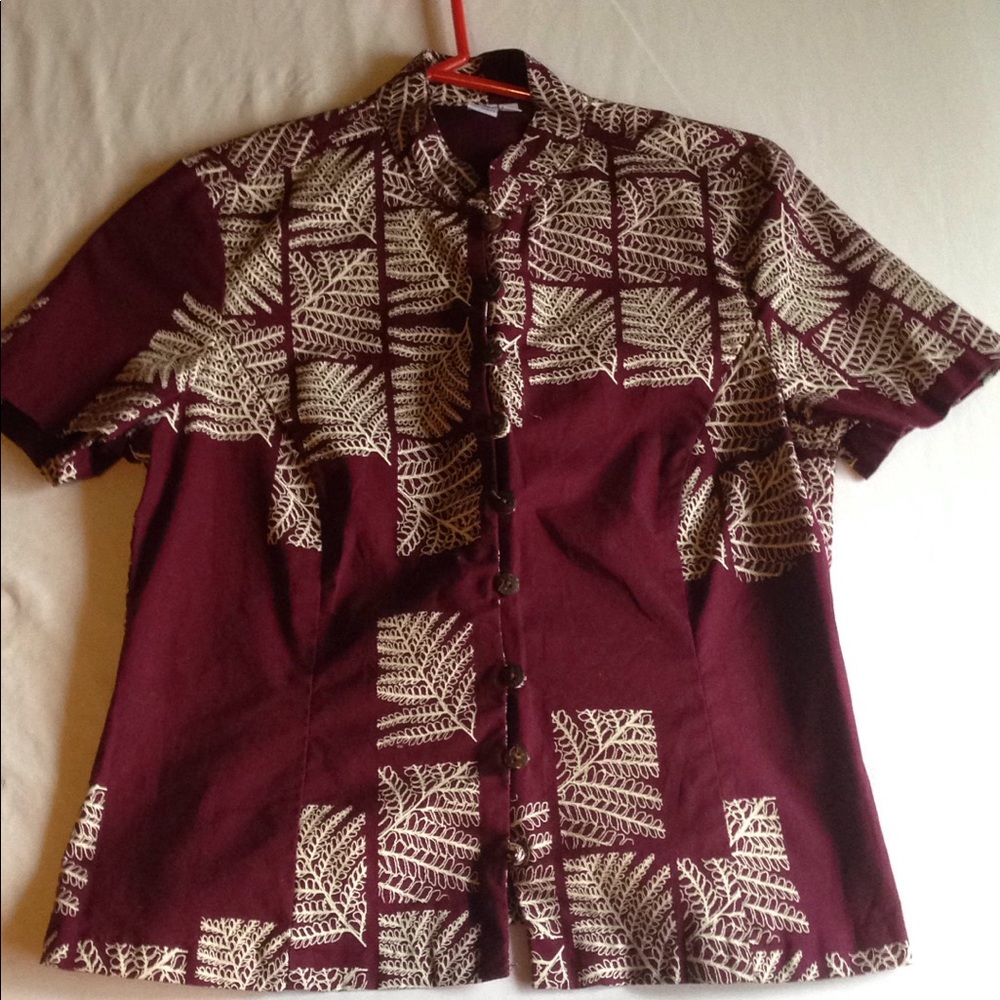 Burgundy Sig Zane Button Down Top